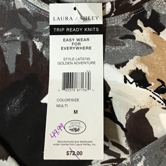 Laura Ashley-NWT abstract print top - Picture 3 of 12
